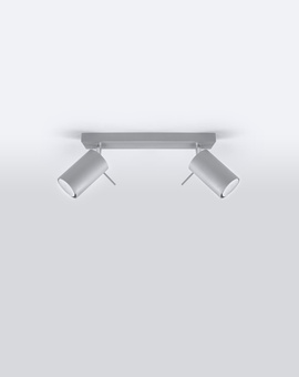 Plafond RING 2 gris + 2x bombilla LED GU-10 3000K Cálida 7W 620lm