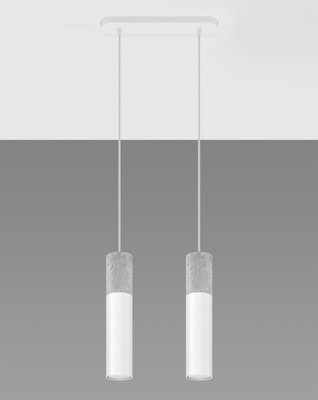 Lámpara colgante BORGIO 2 blanco + 2x bombilla LED GU-10 4000K Fría 7W 630lm