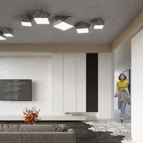 Plafond HEXA 25 CEKIN + 1x bombilla LED E27 3000K Cálida 7,5W 620lm