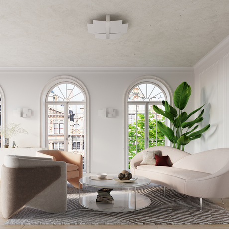 Plafond CELIA cromo + 3x bombilla LED E27 4000K Fría 7,5W 650lm