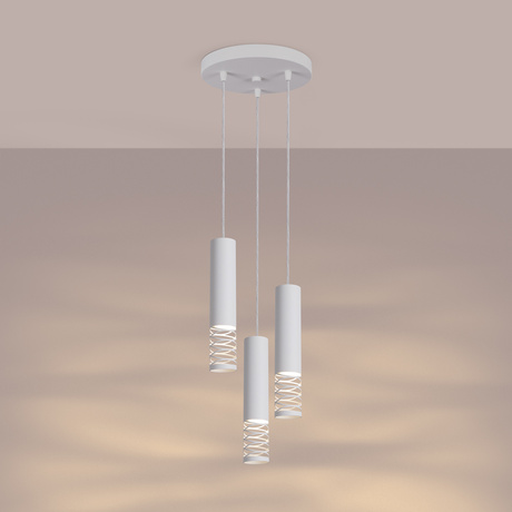 Lámpara colgante LAMI 3P blanca