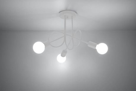 Lámpara de araña SUPEŁ 3 blanco + 3x bombilla LED E27 3000K Cálido 7,5W 620lm
