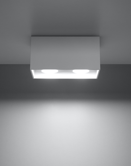 Plafond QUAD MAXI blanco + 2x bombilla LED GU-10 4000K Fría 7W 630lm
