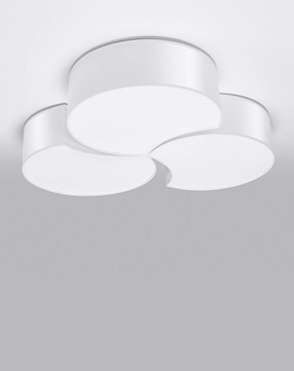 Plafond CIRCLE 3B blanco + 6x Bombilla LED E27 4000K Fría 7,5W 650lm