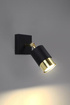 Aplique NERO negro/oro + 1x bombilla LED GU-10 4000K Fría 7W 630lm