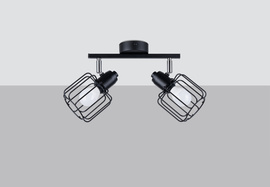BELUCI 2 plafond negro + 2x bombilla LED E14 4000K Fría 7,5W 680lm