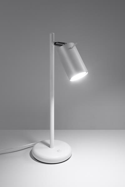 Lámpara de escritorio RING blanca + 1x bombilla LED GU-10 4000K Fría 7W 630lm