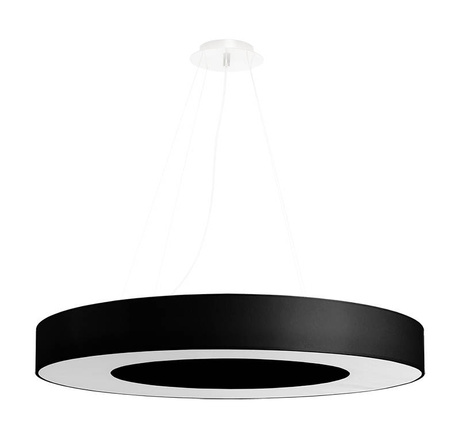 Lámpara SATURNO SLIM 70 negra + 6 bombillas LED E27 3000K Cálida 7,5W 620lm