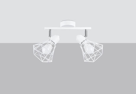 Plafond ARTEMIS 2 blanco + 2x bombilla LED E14 3000K Cálido 7,5W 620lm