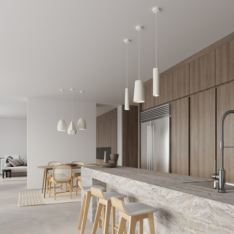 GULCAN lámpara colgante de cerámica blanca + 1x bombilla LED E27 3000K Cálida 7,5W 620lm