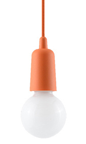 DIEGO 1 lámpara colgante naranja + 1x bombilla LED E27 4000K Fría 7,5W 650lm