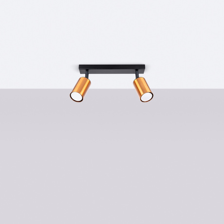 WINX 2 Plafón negro/cobre + 2x Bombilla LED GU-10 4000K Frío 7W 530lm