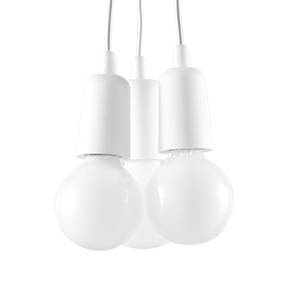 DIEGO 3 lámpara colgante blanco + 3x bombilla LED E27 4000K Fría 7,5W 650lm