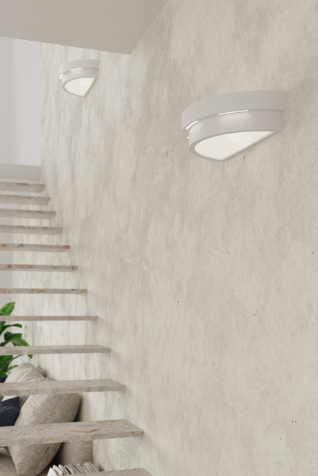 Aplique de cerámica HELIOS blanco + 1x bombilla LED E27 4000K Fría 7,5W 650lm