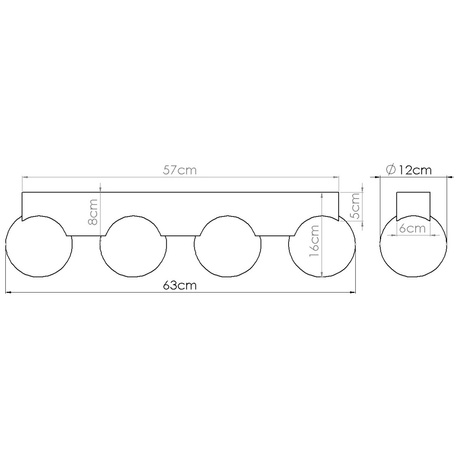 Lámpara de techo BULBO 4 madera natural