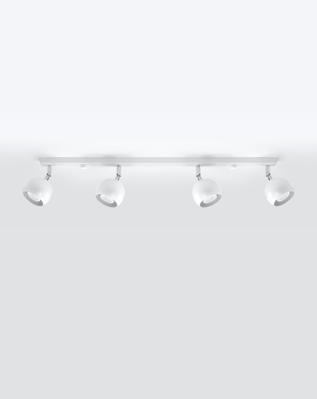 Plafond OCULARE 4L blanco + 4x Bombilla LED GU-10 3000K Cálida 7W 620lm