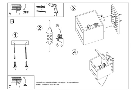 Aplique LORETO gris + 1x bombilla LED G9 4000K Fría 4,5W 530lm