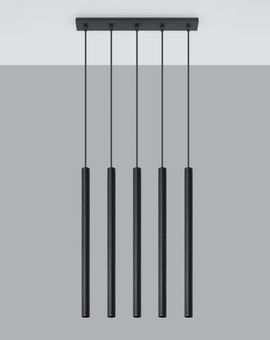 PASTELO 5 lámpara colgante negro + 5x bombilla LED G9 3000K Warm 4.5W 510lm