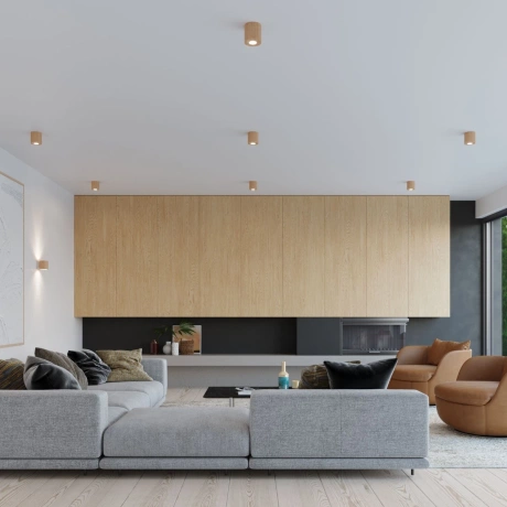 Lámpara de techo ORBIS madera natural