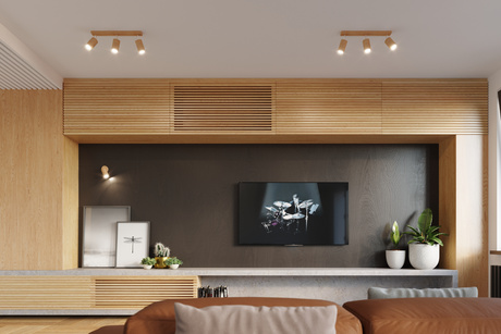 Plafond BERG 3 madera natural + 3x bombilla LED GU-10 4000K Fría 7W 630lm