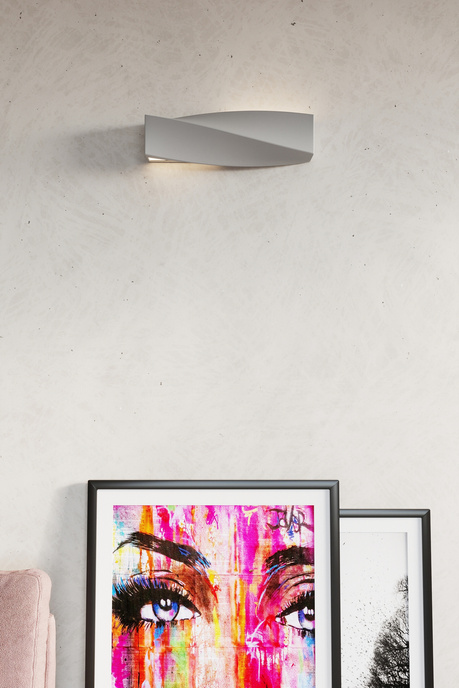 Aplique de cerámica SIGMA gris + 1x bombilla LED E27 3000K Cálida 7,5W 620lm