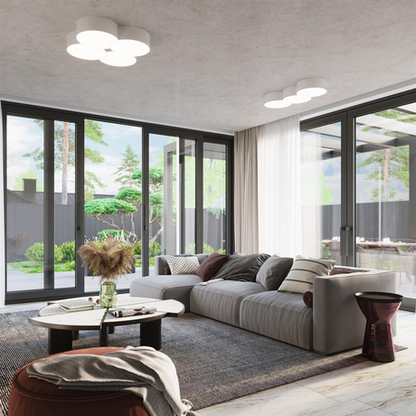 Plafond CIRCLE 1 blanco + 2x bombilla LED E27 3000K Cálido 7,5W 620lm