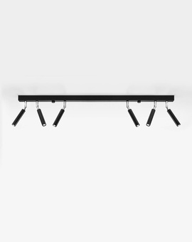 Plafond EYETECH 6 negro + 6x bombilla LED G9 3000K Cálido 4,5W 510lm