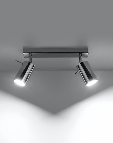 Plafond RING 2 cromado + 2x bombilla LED GU-10 3000K Cálida 7W 620lm