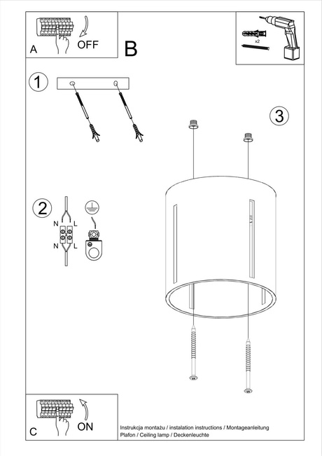 Plafond INEZ blanco + 1x bombilla LED G9 3000K Cálida 4,5W 510lm