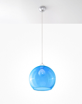 BOLA lámpara colgante azul + 1x bombilla LED E27 4000K Fría 7,5W 650lm