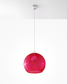 BOLA lámpara colgante rojo + 1x bombilla LED E27 3000K Warm 7.5W 620lm