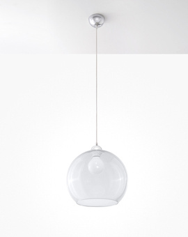 BOLA lámpara colgante transparente + 1x bombilla LED E27 3000K cálida 7,5W 620lm