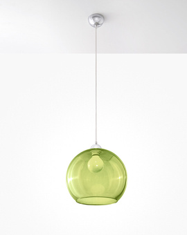 BOLA lámpara colgante verde + 1x bombilla LED E27 4000K Fría 7,5W 650lm