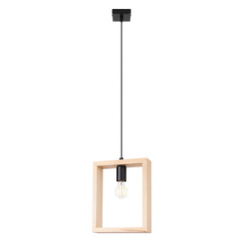 Lámpara colgante ARIES madera natural + 1x bombilla LED E27 3000K 7W 760lm