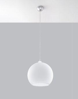 Lámpara colgante BALL blanca + 1x bombilla LED E27 3000K Cálida 7,5W 620lm