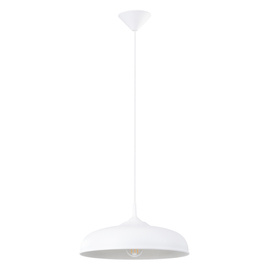 Lámpara colgante GINA blanca + 1x bombilla LED E27 3000K Cálida 7,5W 620lm