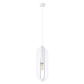 Lámpara colgante NICUS 1 blanco + 1x bombilla LED E27 3000K Cálida 7,5W 620lm