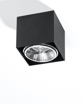 Plafond BLAKE negro + 1x bombilla LED GU10 AR111 3000K Cálido 12W 800lm