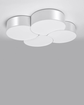 Plafond CIRCLE 4 blanco + 8x Bombilla LED E27 4000K Fría 7,5W 650lm