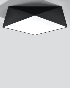 Plafond HEXA 45 NEGRO + 3x Bombilla LED E27 4000K Fría 7,5W 650lm