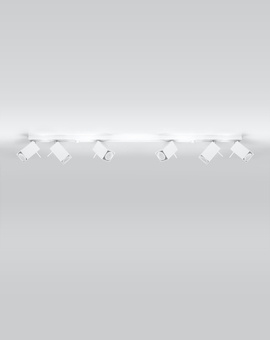 Plafond MERIDA 6L blanco + 6x Bombilla LED GU-10 3000K Cálida 7W 620lm