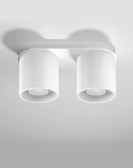 Plafond ORBIS 2 blanco + 2x bombilla LED GU-10 3000K Cálido 7W 620lm