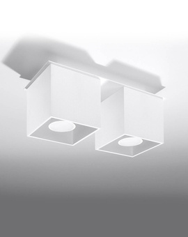 Plafond QUAD 2 blanco + 2x bombilla LED GU-10 3000K Cálido 7W 620lm