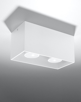 Plafond QUAD MAXI blanco + 2x bombilla LED GU-10 3000K Cálida 7W 620lm