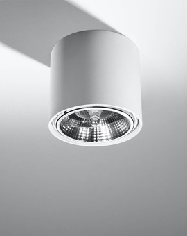 Plafond TIUBE blanco + 1x bombilla LED GU10 AR111 3000K Cálido 12W 800lm