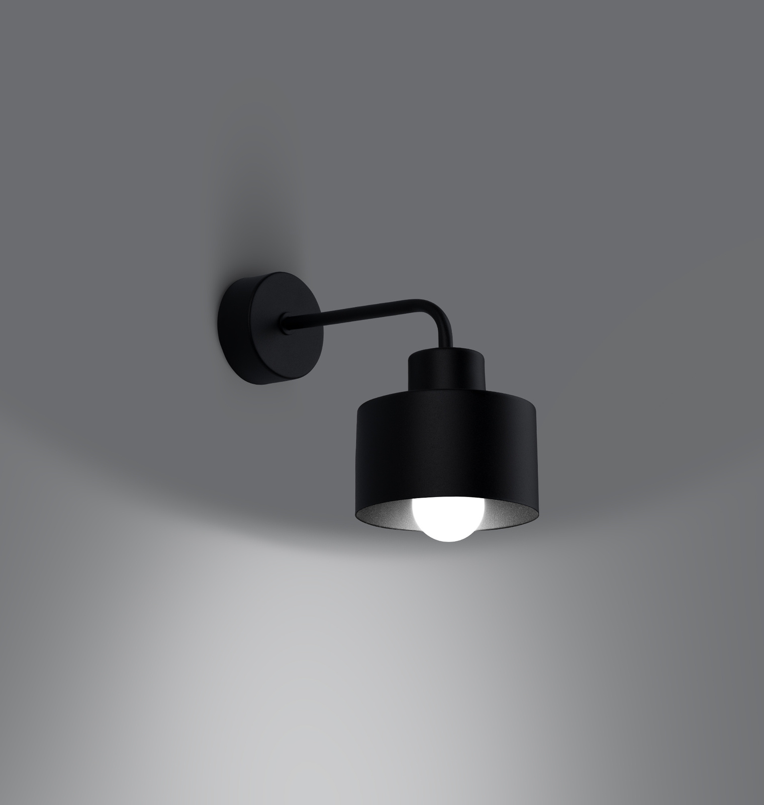 Aplique SAVAR 1 negro + 1x bombilla LED E27 3000K Warm 7.5W 620lm