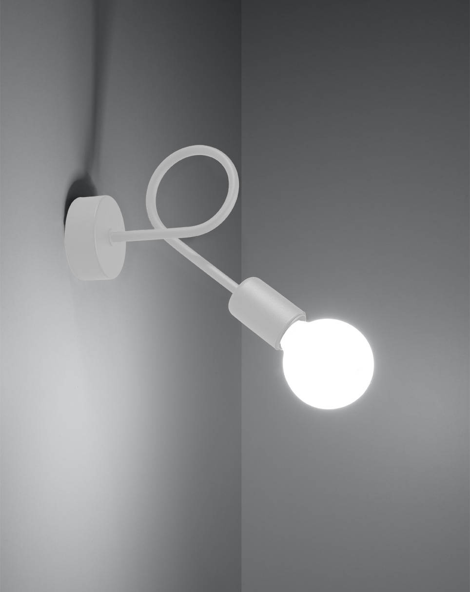 Aplique SUPEŁ blanco + 1X bombilla LED E27 3000K 7W 760lm