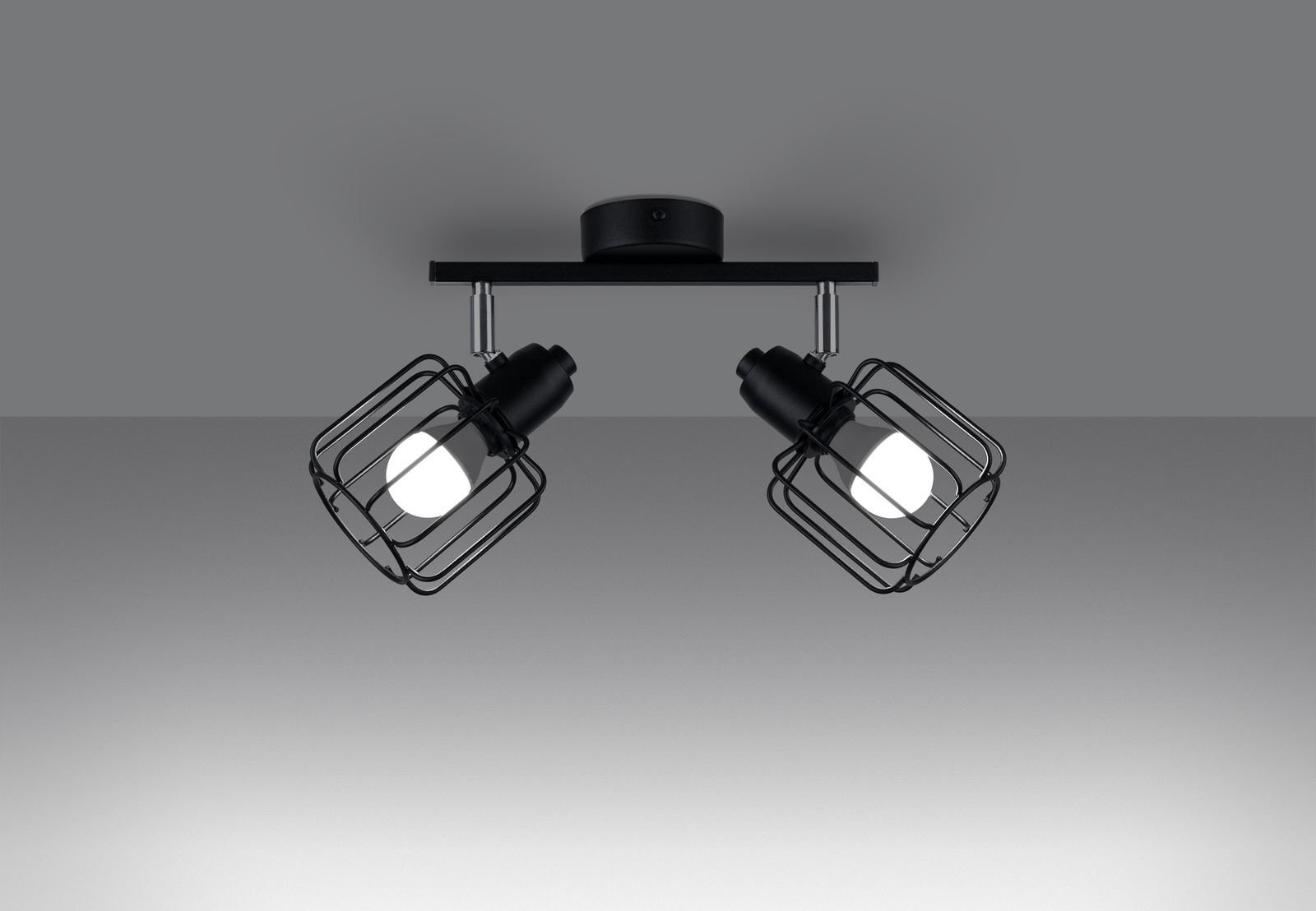 BELUCI 2 plafond negro + 2x bombilla LED E14 3000K Warm 7.5W 620lm