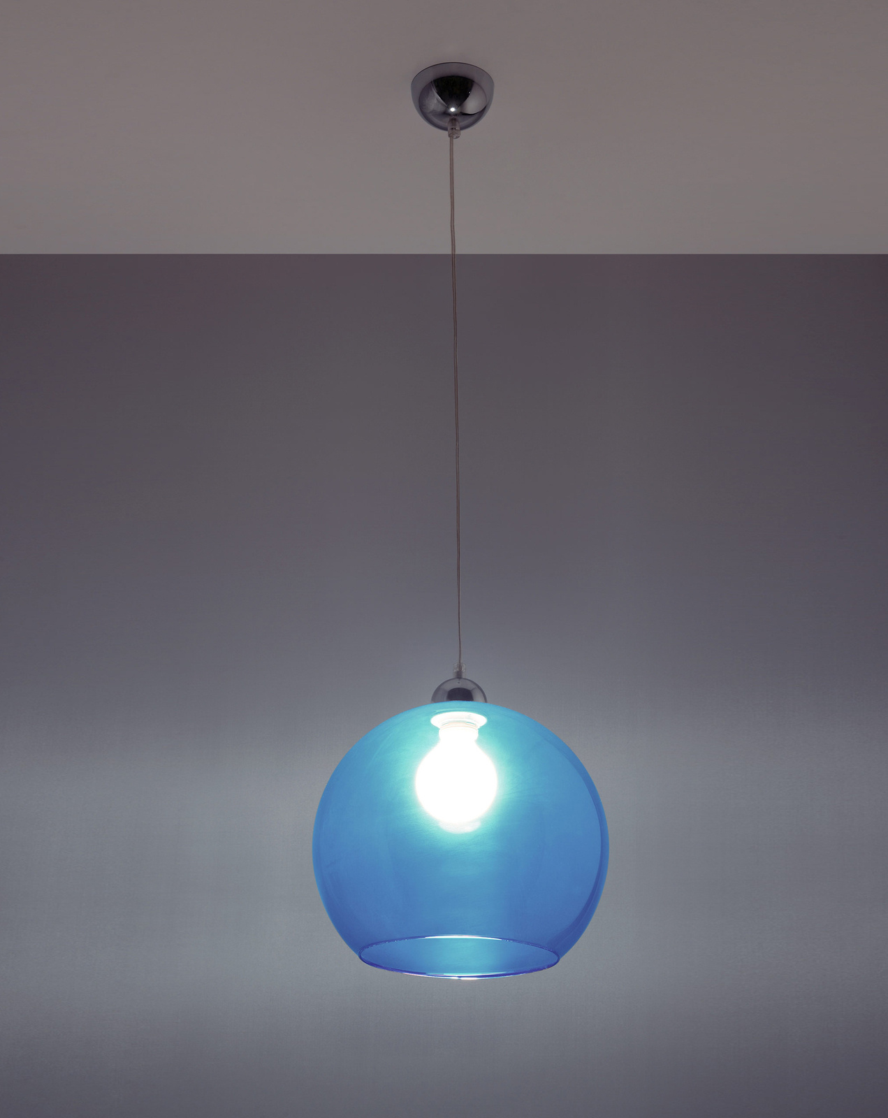 BOLA lámpara colgante azul + 1x bombilla LED E27 3000K Warm 7.5W 620lm