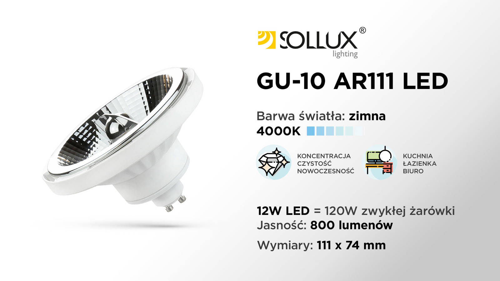 Bombilla LED GU10 4000K 10W 850lm